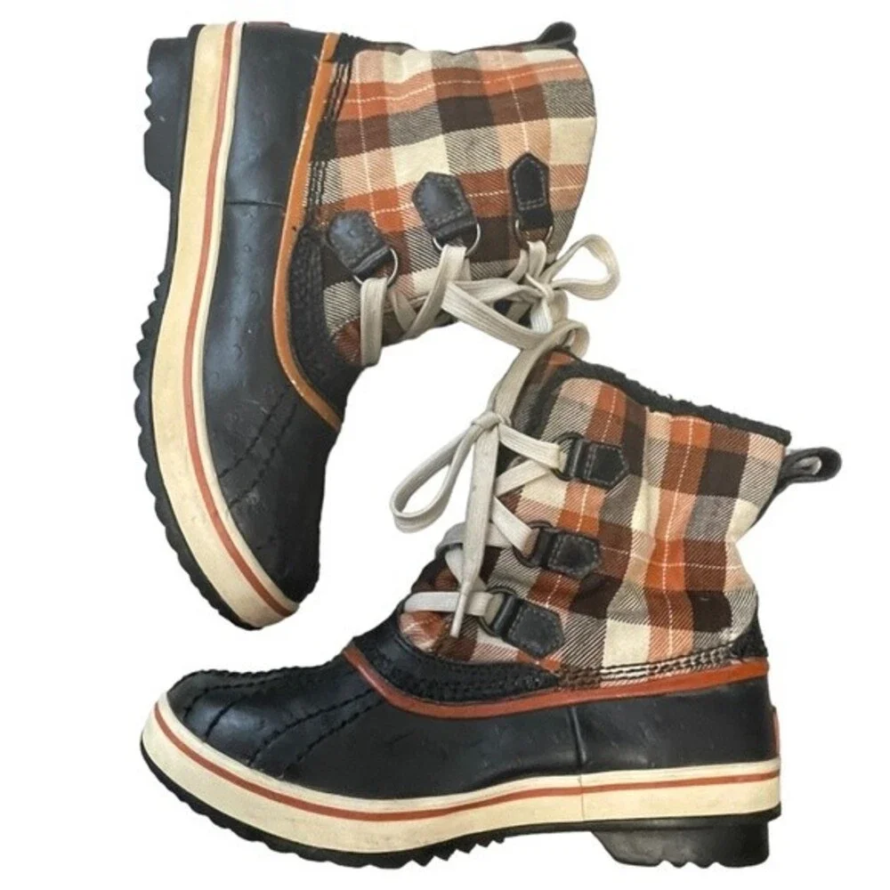 Children's Size 2 Sorel Plaid rain snow duck boots‎